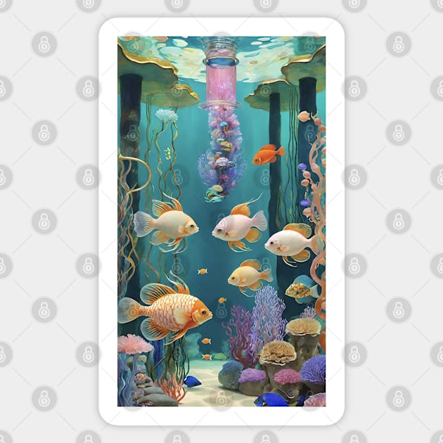 Underwater Opus: Fish Inspired Illustration Sticker by FridaBubble